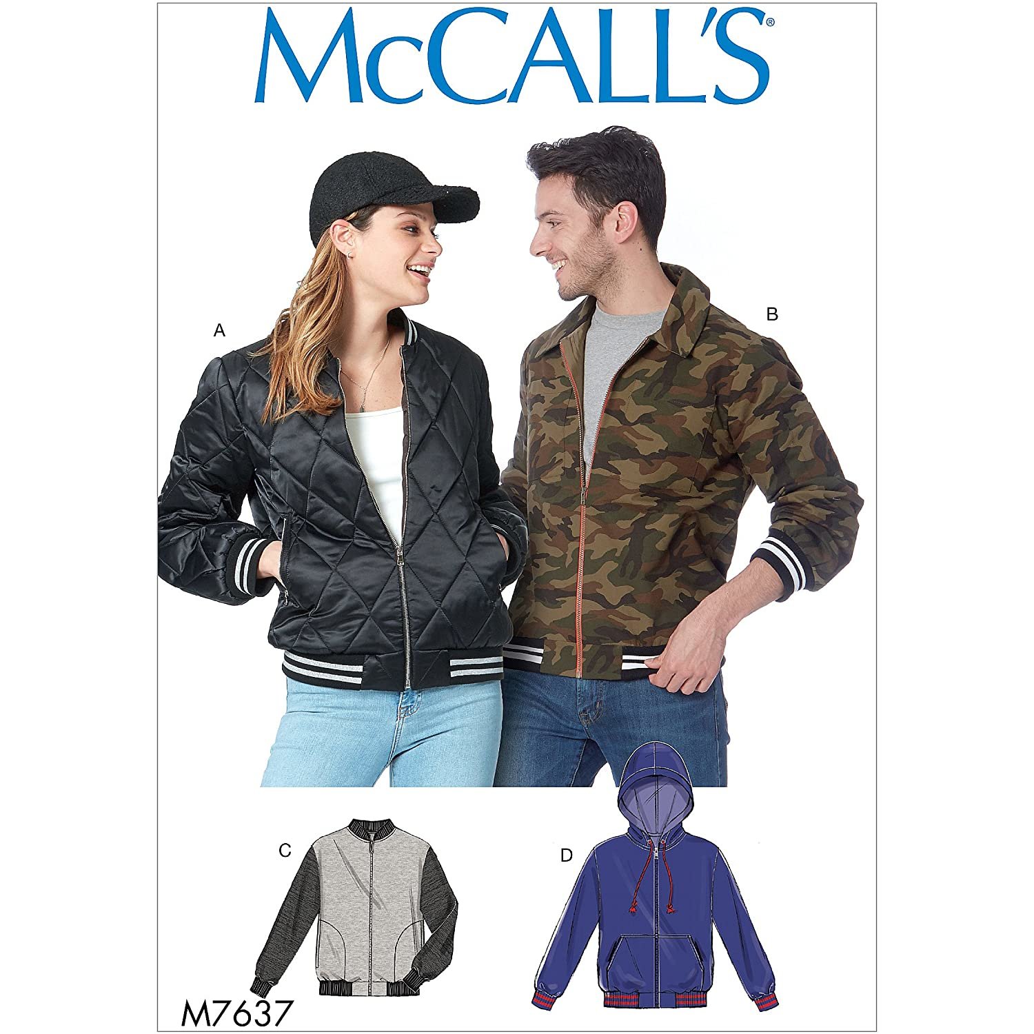 McCall's Patterns 7637 XM,Misses and Men's Jackets,Sizes S-L, Tissue Multi/Colour, 17 x 0.5 x 0.07 cm